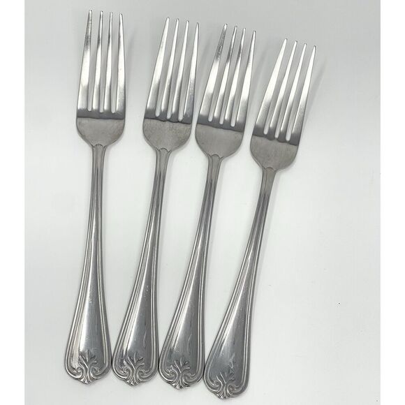 Lenox BUTLERS GOURMET Stainless Flatware 18/8 Dinner Forks 8 1/4" Set Of 4 - Picture 1 of 7